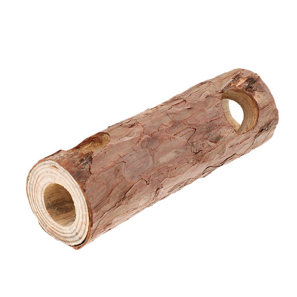 Pet Hamster Mice Gerbils Chinchilla Natural Wood Tunnel Toy Tube for Cage