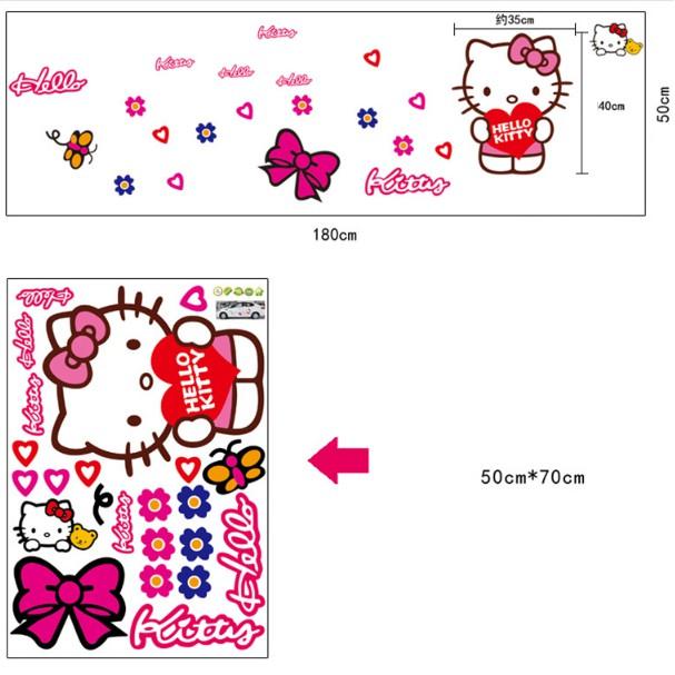 Decal trang trí tường - Hello Kitty đơn giản mẫu 02