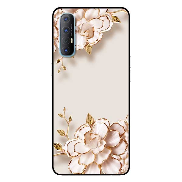 Ốp lưng dành cho Oppo Reno 3 Pro mẫu Tranh Hoa Nền Trắng