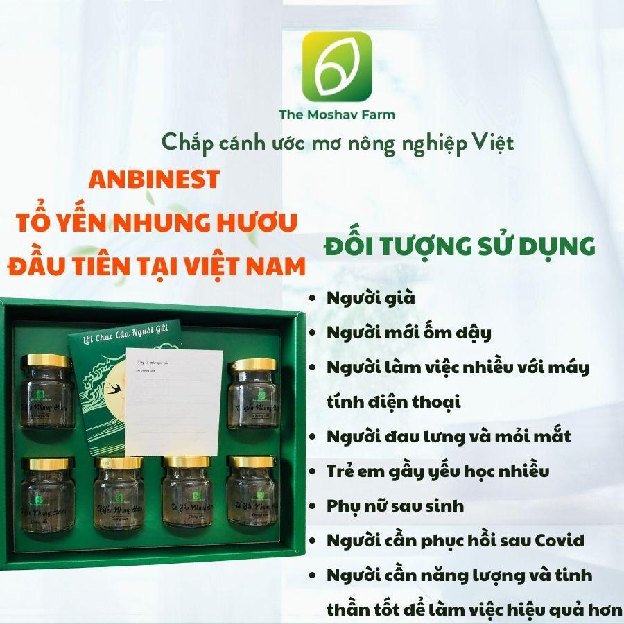 Tổ Yến Nhung Hươu Anbinest - Sét quà cao cấp giúp tăng sức đề kháng bồi bổ cơ thể 6 hũ 70ml