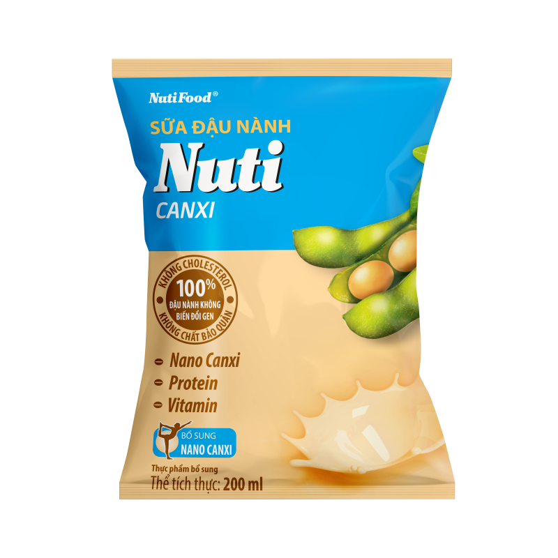 Thùng 36 Bịch Sữa đậu nành Nuti Canxi Bịch 200ml TU.NSDNX01TI NUTIFOOD