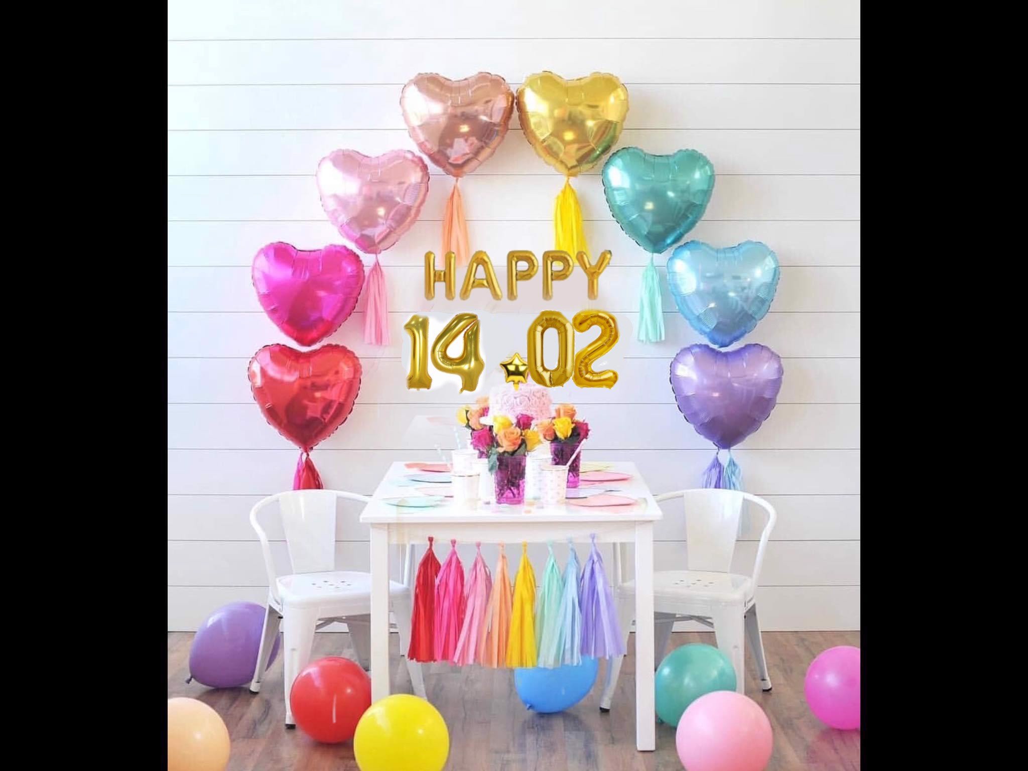 Bộ bong bóng tim trang trí Valentine nhiều màu vlt30