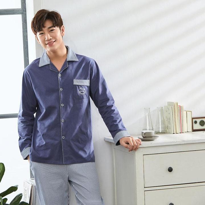 BỘ PIJAMA NAM DÀI TAY style Hàn Quốc, COTTON 100% - Shop Thủy Bông-P238