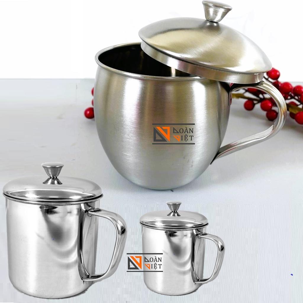 CA INOX SUS 304, 700ml , CỐC UỐNG NƯỚC, TÁCH uống trà, cà phê - Có nắp, kiểu dáng hình bầu dục sang trọng