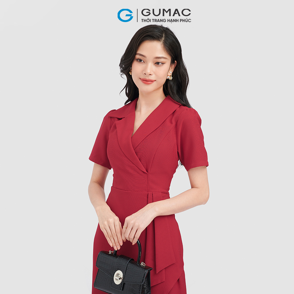 Đầm body GUMAC DC08099 đầm body tulip cổ giả vest