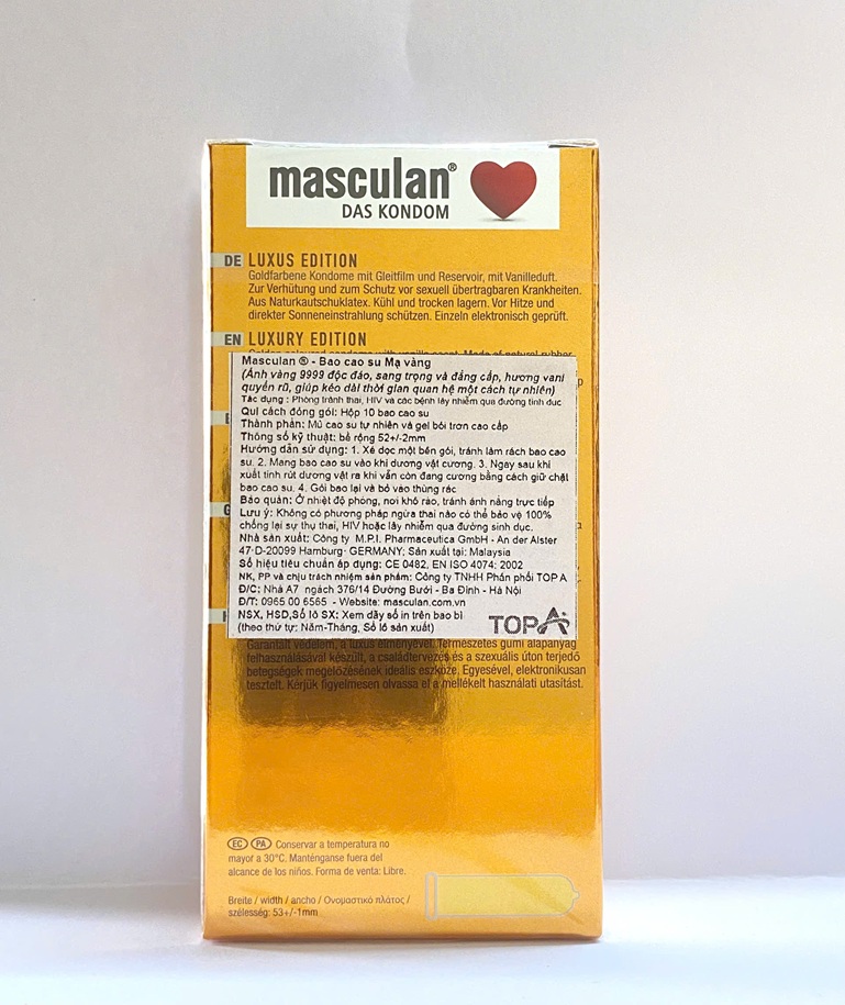 Bao Cao Su Hương Vani Cao Cấp Masculan Gold - 100% Chính Hãng