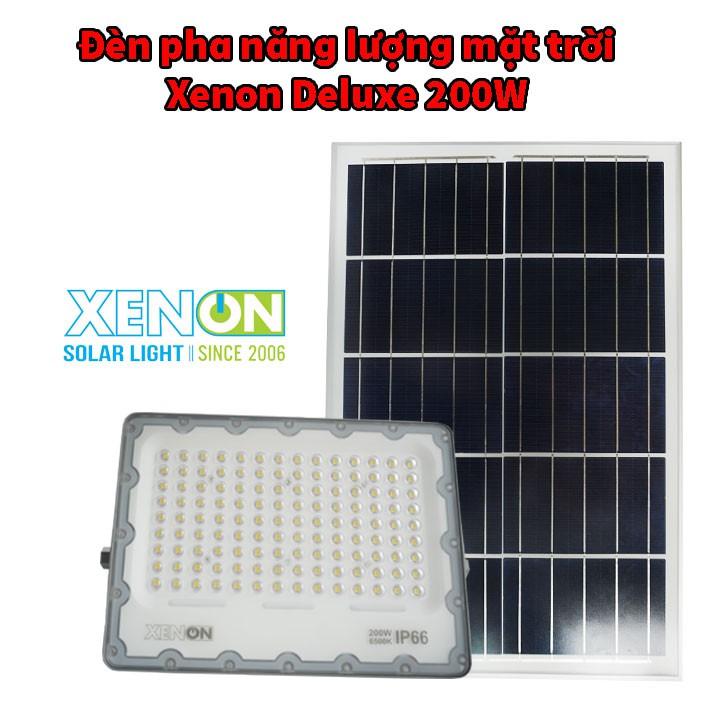 Đèn pha năng lượng mặt trời 200w Xenon Deluxe cao cấp sáng trên 16h DL03-200W(dây dài 1m)