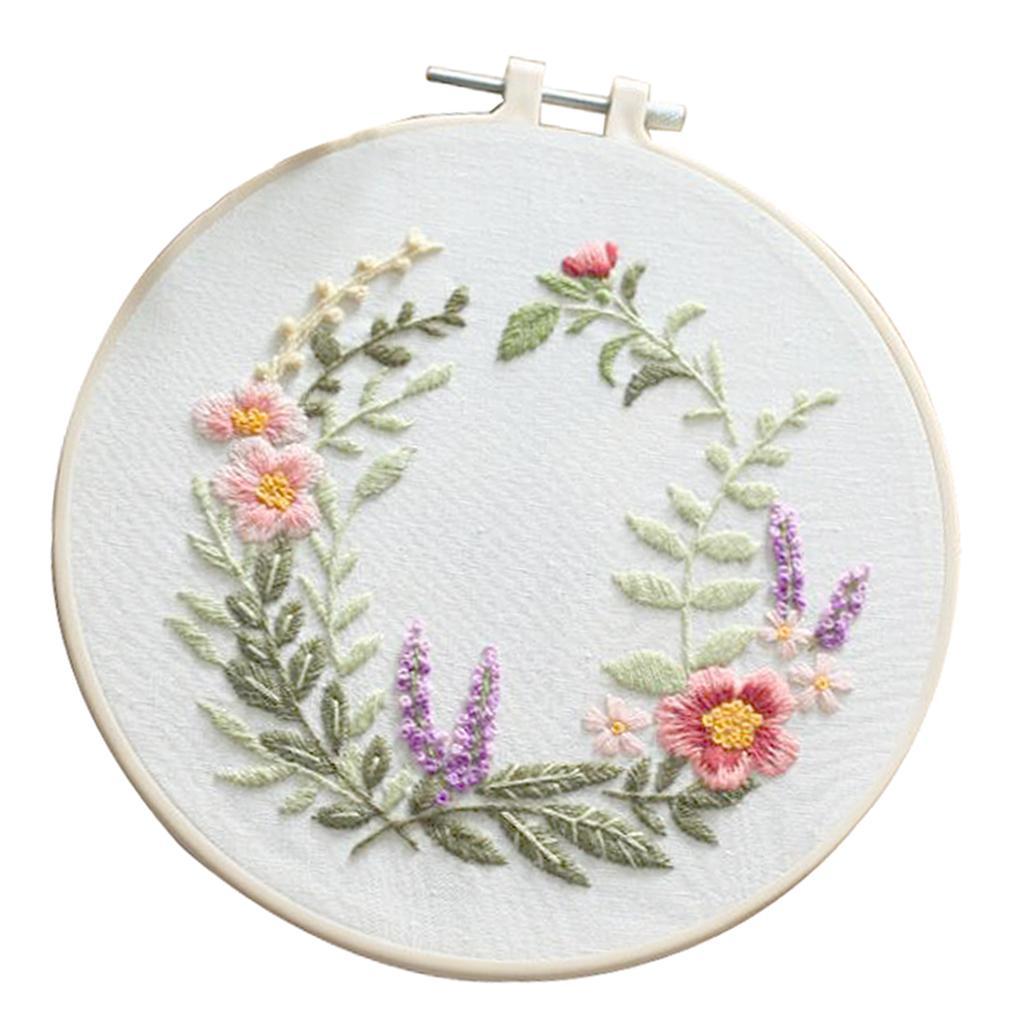 Flower Embroidery Kit Pre-printed Chinese Cross Stitch Complete Needlework Kits