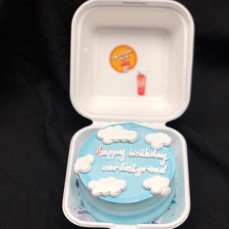 50 Hộp Bã Mía Vuông đựng bento cake - bánh kem mini 12cm