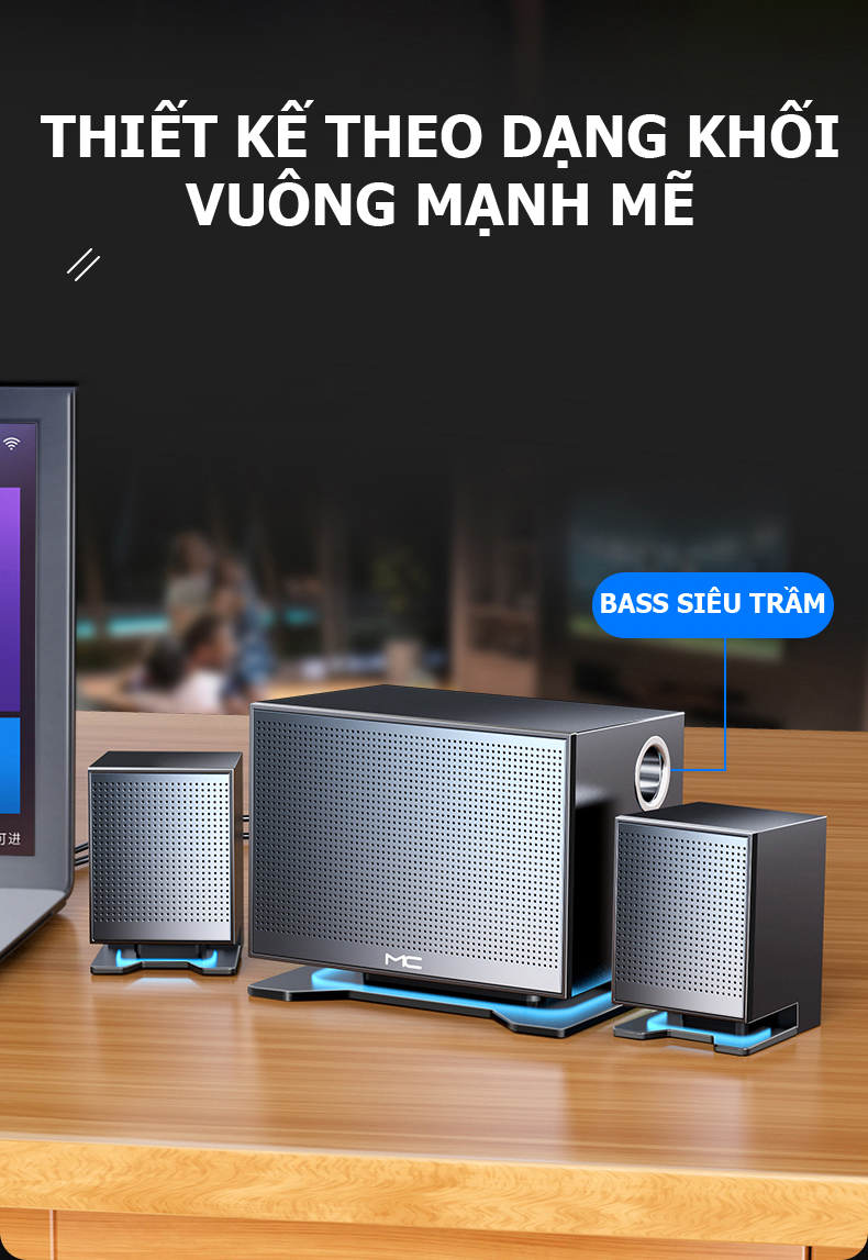 Loa vi tính MC511 có bluetooth và tích hợp USB, thẻ nhớ kèm đèn LED xanh hiện đại - Hàng Chính Hãng