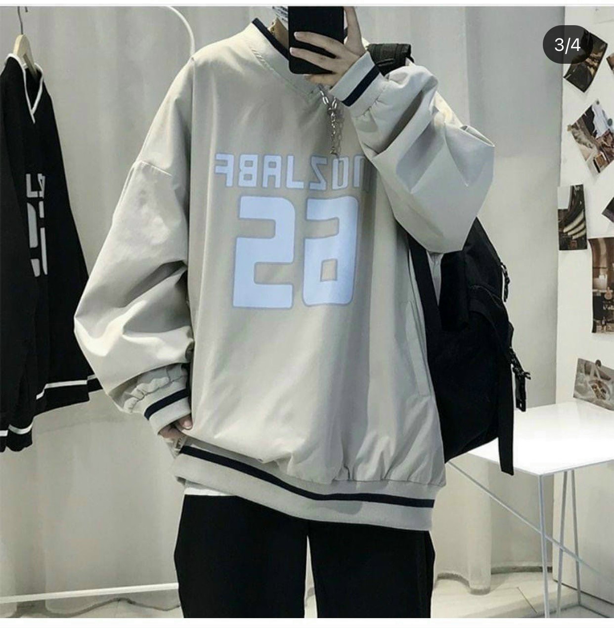 (ẢNH THẬT) ÁO SWEATER BÓNG CHÀY FORM RỘNG UNISEX THIẾT KẾ ĐỦ SIZE CHO CẢ NAM VÀ NỮ, ÁO HOODIE CHUI ĐẦU ULZZANG PHỐI VIỀN, Áo Nỉ Viền Cổ Tim Số 26 Ngược Chất Nỉ Ngoại Dày Mịn