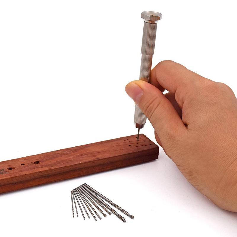 1 Bộ Khoan Mini Cầm Tay Với Mũi Khoan Xoắn Dùng Làm Gỗ