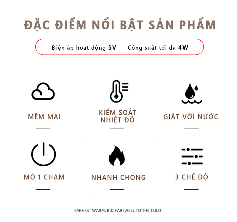 Khăn quàng cổ điện tạo nhiệt nam nữ Rhino W101 giữ ấm, mát xa, sạc pin tích điện giảm đau mỏi cổ vai gáy hiệu quả