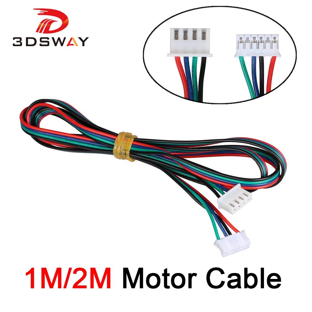 3DWAY Máy in 3D Bộ phận 4PCS/Lô 1M/2M hai pha XH2.54 4Pin đến 6pin Cáp đầu nối động cơ đầu cuối cho động cơ bước Nema 42