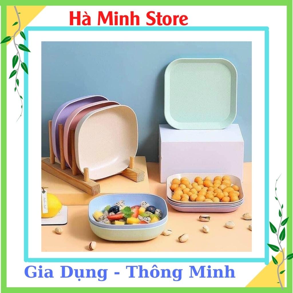 Sét 8 Đĩa Lúa Mạch Chữ Nhật, Màu Pastal, Siêu Xinh Siêu Siêu Ưu Đãi Đĩa Lúa Mạch Cao Cấp - Gia Dụng Hà Minh