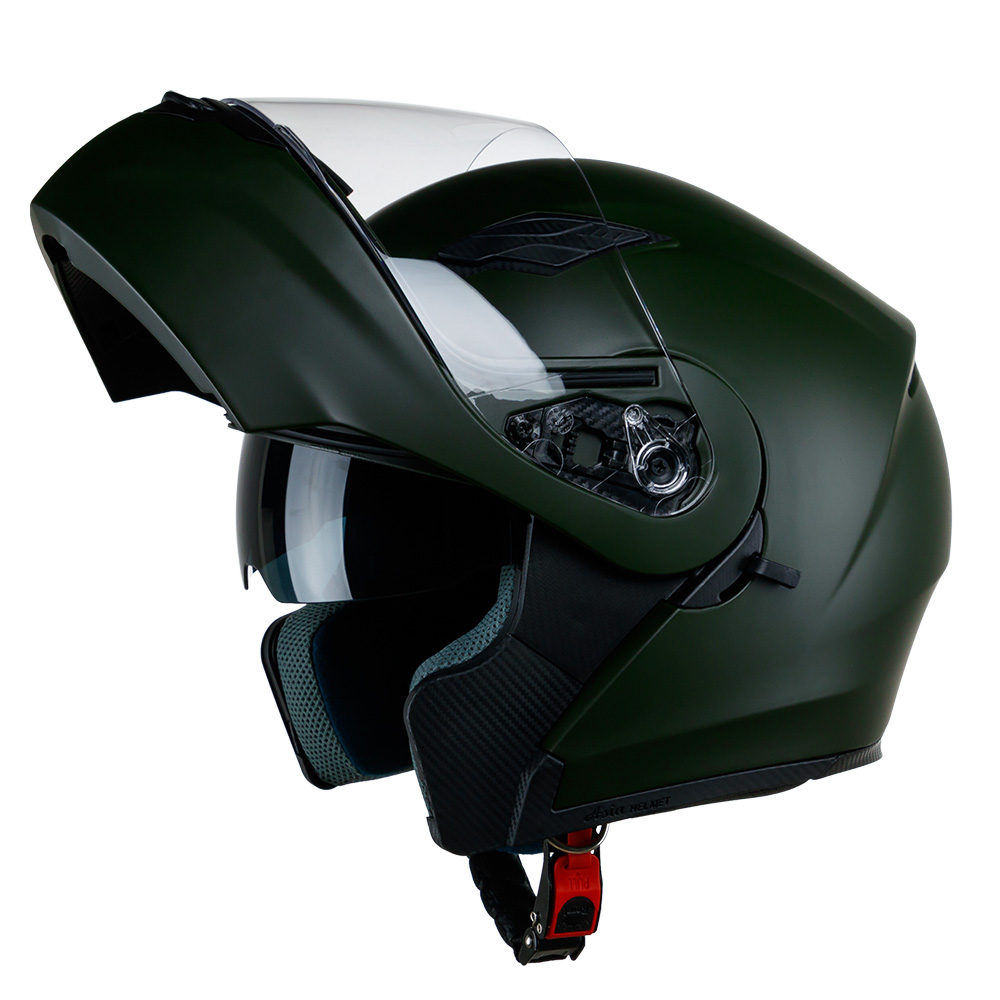 Mũ bảo hiểm xe máy 3/4 fullface Royal M179 lật cằm màu xanh lính nhám