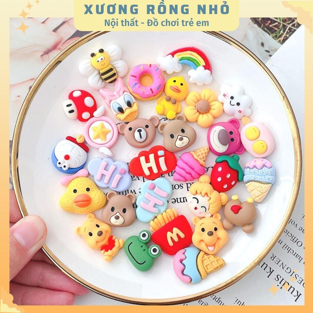 Set 4 Sticker 3d nổi DIY - Charm 3d slime dễ thương trang trí dán ốp điện thoại, bình nước, tủ lạnh, đồ dùng học tập