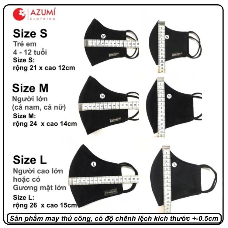 Khẩu trang vải cao cấp Azumikichi mua 5 TẶNG 1, dòng khau trang văn phòng LAVI màu xanh đen làm bằng vải thun cotton cao cấp giặt lại được - A3