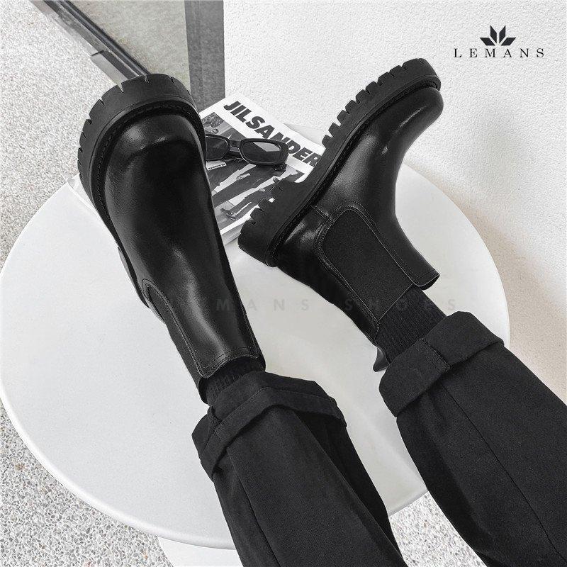 The Classic Chunky Chelsea Boots LeMans CHK02 Giày da bò Chelsea Boots đế Chunky, đế chunky, bảo hành 24 tháng