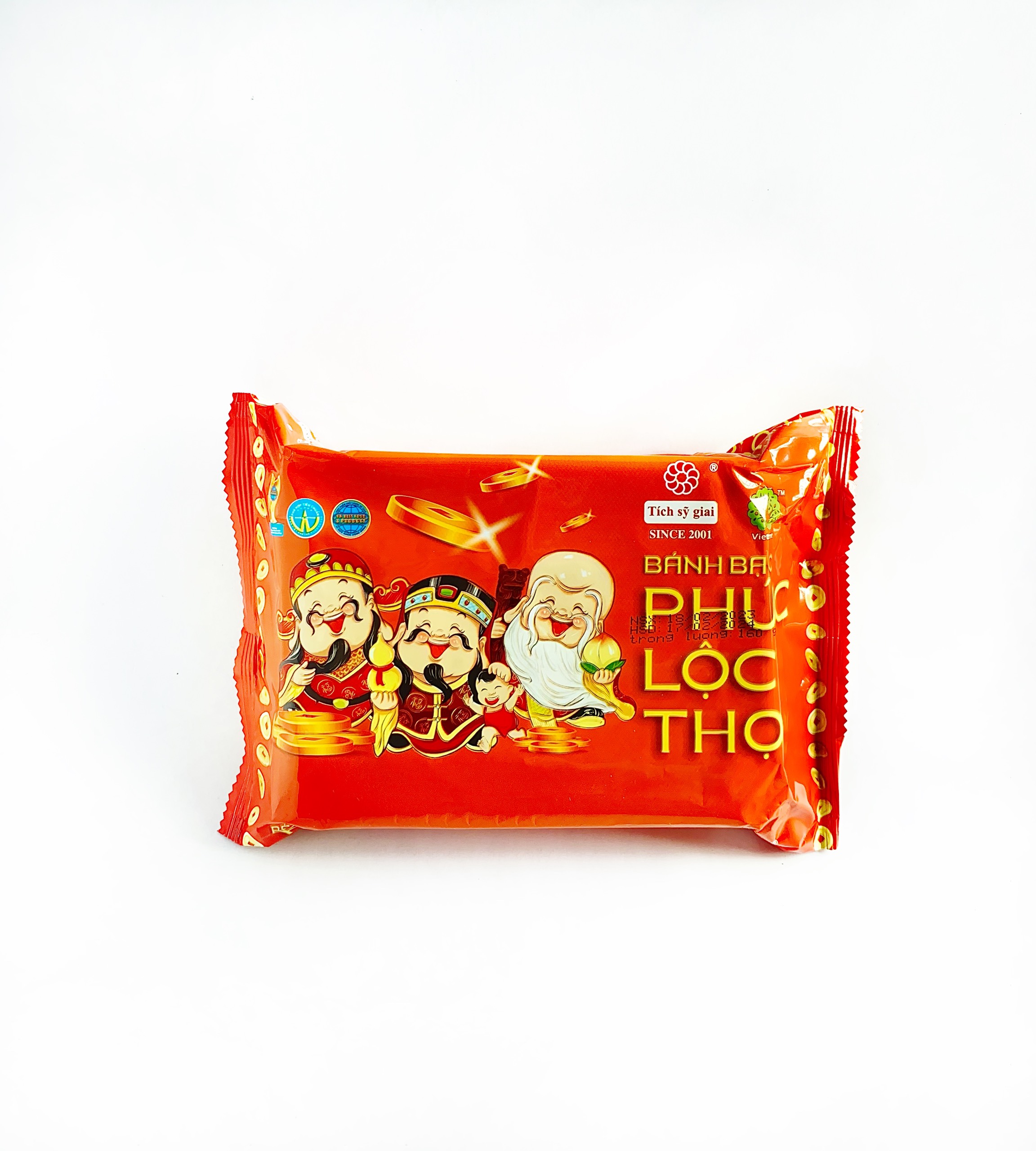 Bánh bạc Phúc Lộc Thọ 160 gr Tích Sỹ Giai - 5 gói