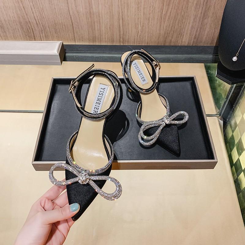 Giày Sandal LCC52 Đính Nơ Đá Xinh Xắn Dành Cho Nữ