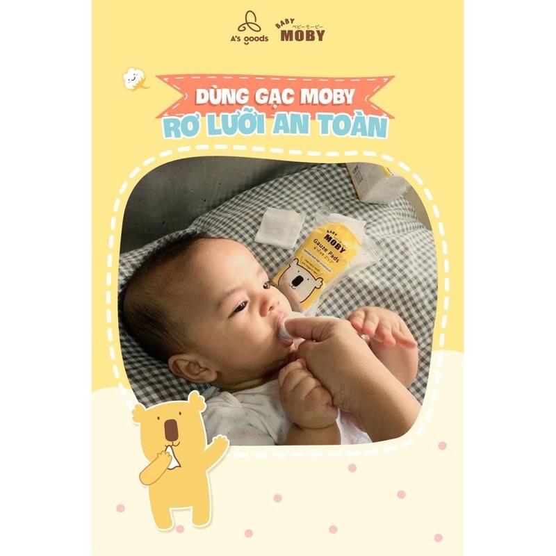 Gạc miếng rơ lưỡi cho bé sơ sinh Moby, made in Thái Lan