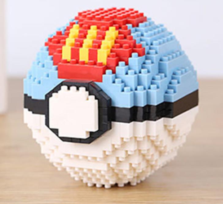 Mô hình lắp ghép Pokemon Lego dạng Pokeball (2)- Tặng kèm túi thẻ bài Pokemon