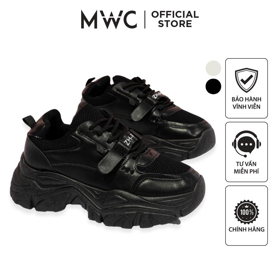 Giày MWC 0689 - Giày Thể Thao Nữ Đế Cao, Sneaker Nữ Chất Da Đế Tăng Chiều Cao Basic Thời Trang