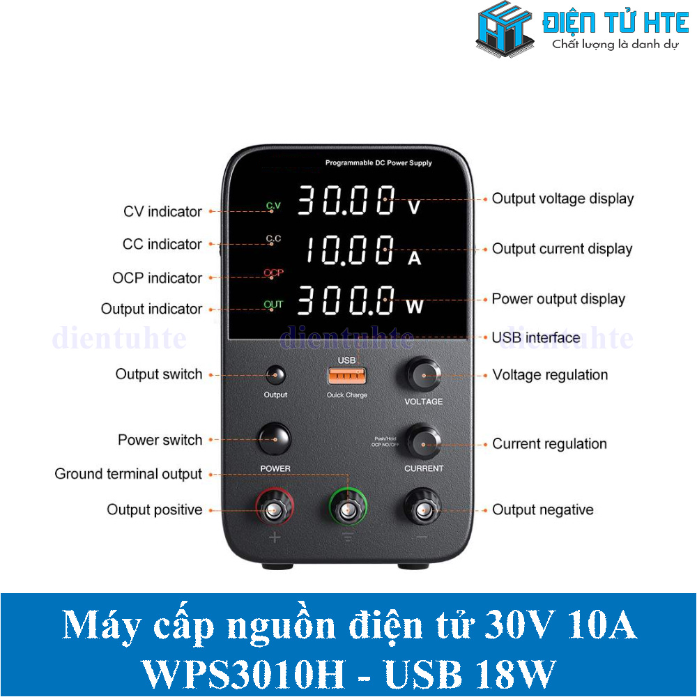 Máy cấp nguồn điện tử WPS3010H 30V 10A Encoder LED 4 số