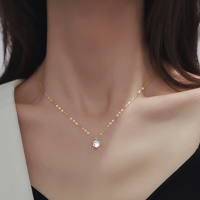 Dây chuyền titan nữ đính đá lấp lánh sang trọng không đen gỉ