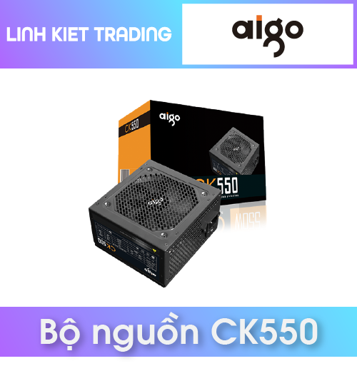 Nguồn Máy Tính AIGO CK550 Công Suất Thực 550W Bảo hành 36 tháng - Hàng Chính Hãng