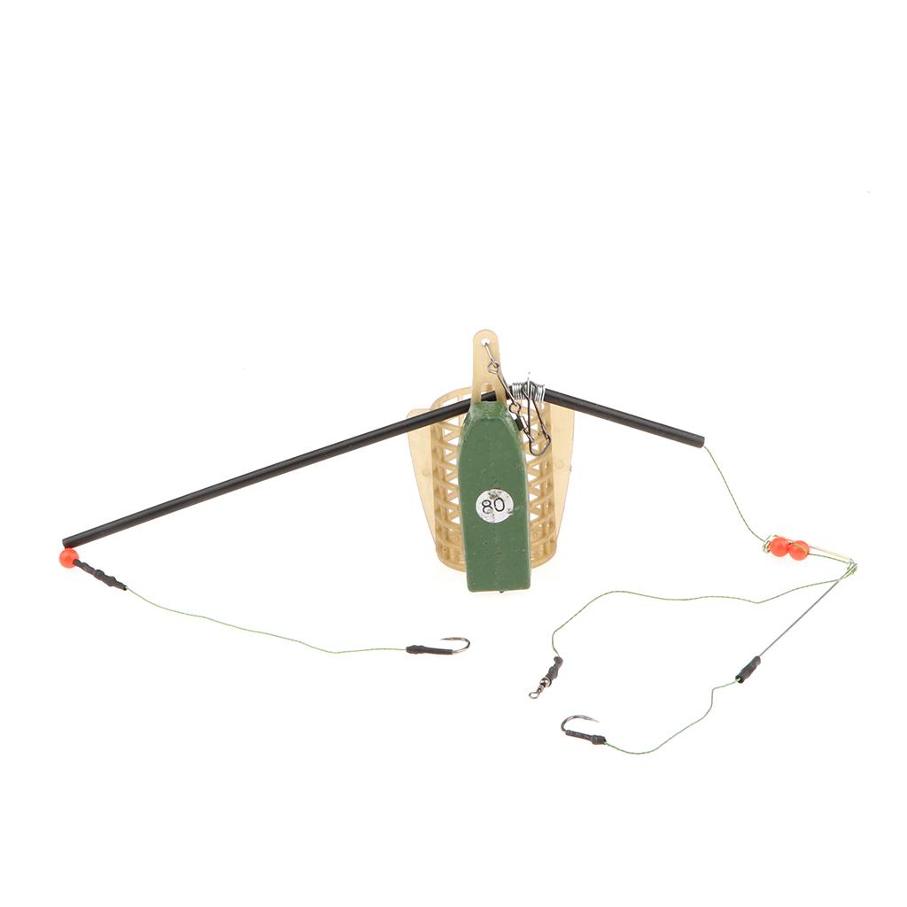 Fishing Bait Trap Cage Feeder Basket Lure Holder with Hooks Fishing Accessories