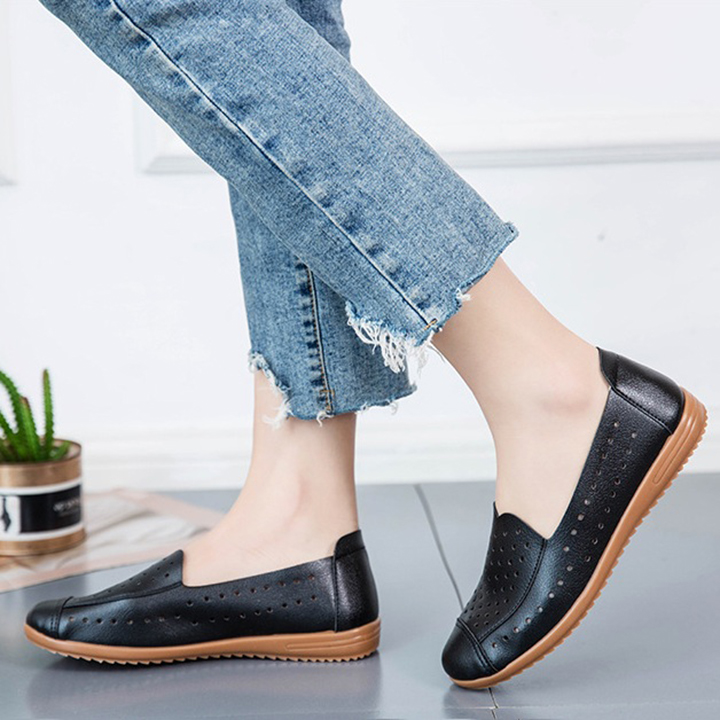 [SIÊU NHẸ_KHÔNG ĐAU CHÂN] Giày slip on lổ đế bệt dẻo mềm êm chân, đàn hồi tốt S094