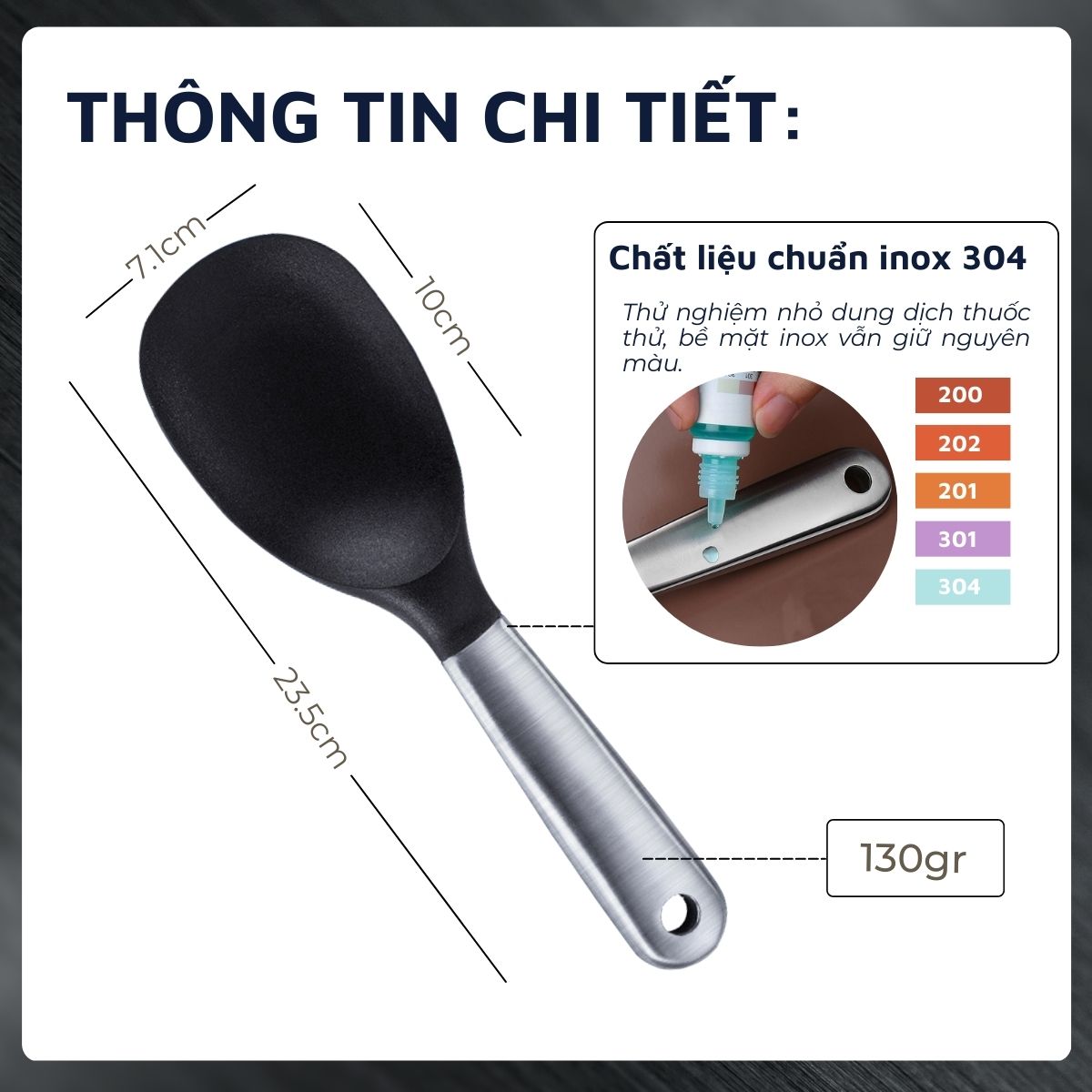 Muỗng silicon DandiHome cao cấp chịu nhiệt cực tốt dùng để nấu ăn