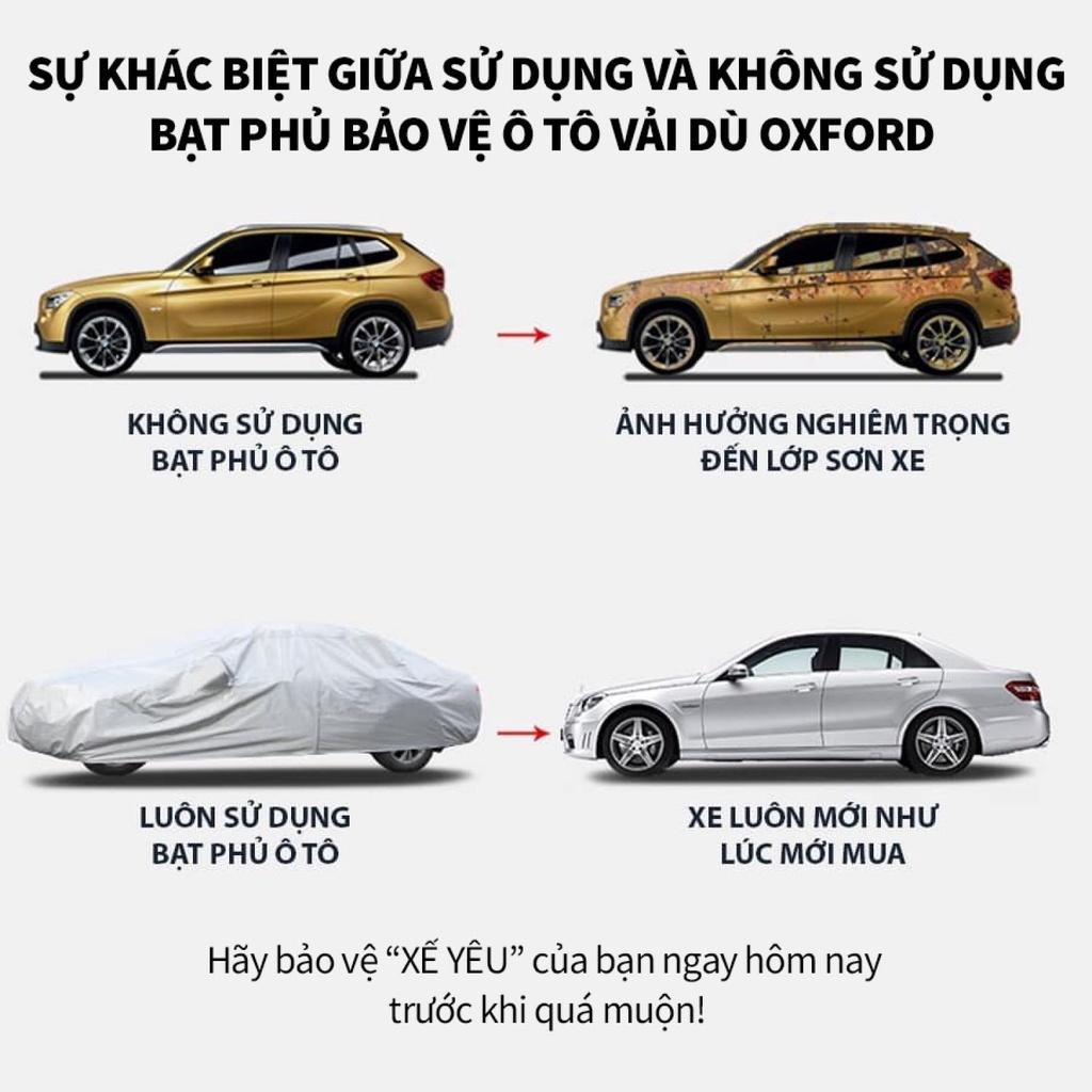 Bạt trùm xe ô tô 7 chỗ Toyota Fortuner vải dù oxford cao cấp áo trùm che phủ xe hơi, bạc xe oto chống 