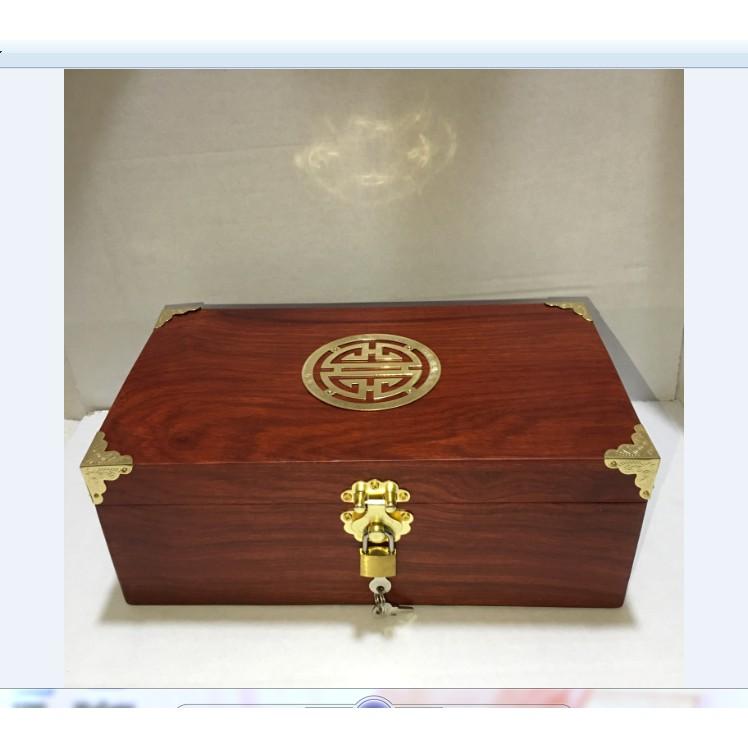 HỘP ĐỰNG DẤU, TRANG SỨC GỖ HƯƠNG CHỮ THỌ SIZE TO 26CM-KÈM KHÓA MINI