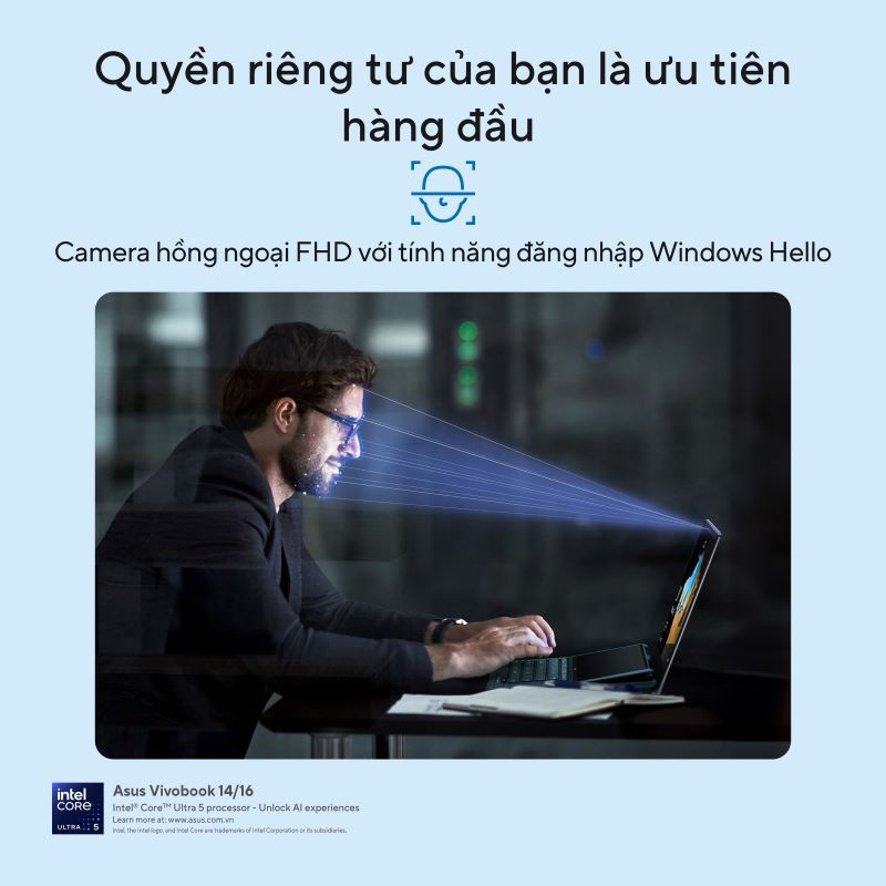Asus Vivobook 14 A1407CA-LY008WS (Intel Core Ultra 5 225H | 16GB | 512GB | Intel Arc | 14 inch WUXGA IPS | Win 11 | Office | Bạc) - HÀNG CHÍNH HÃNG