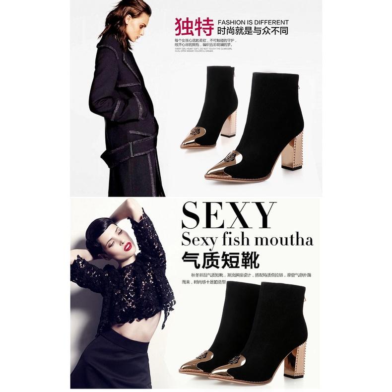 Giày bốt cao gót mũi nhọn thời trang thu đông Hàn Quốc 2020 cho nữ