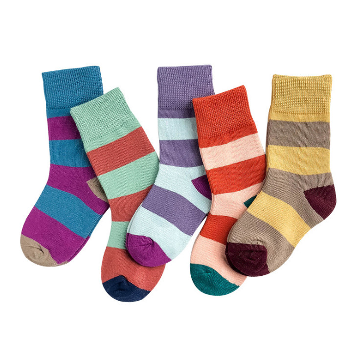 Tất Cho Bé Trai - Set 5 Đôi Tất Trẻ Em Cổ Cao Từ 1 Đến 13 Tuổi Chất Cotton Cao Cấp Hàng Loại 1 Xuất Khẩu Nhiều Màu Lựa Chọn
