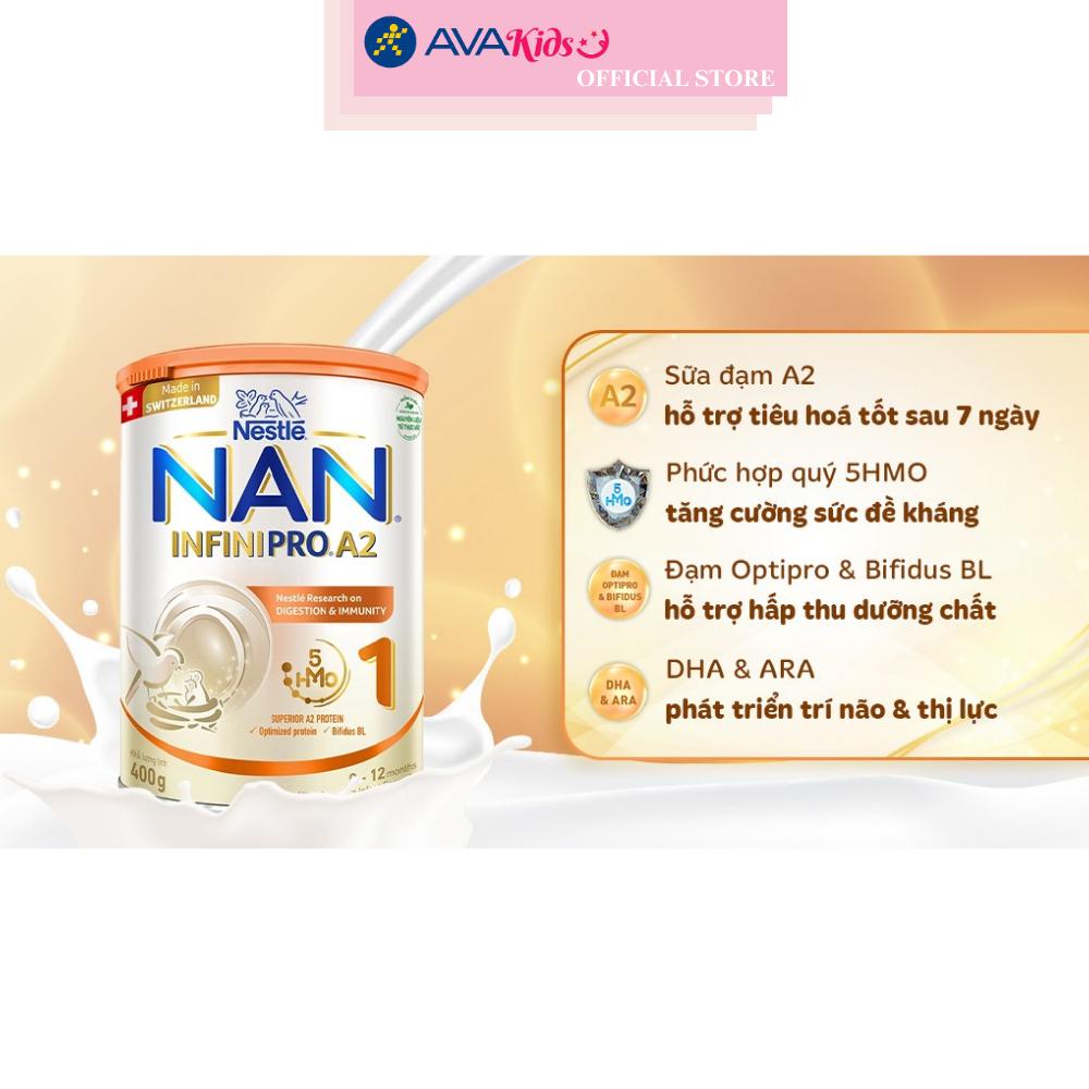 Sữa bột NAN InfiniPro A2 số 1 (đạm quý A2) 400g (0 - 12 tháng)