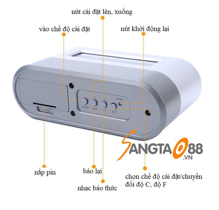 Đồng hồ để bàn đa năng kiêm xem giờ, báo thức, hộp đựng bút siêu tiện lợi Version 3 (Tặng móc khóa tô vít đa năng 3in1)