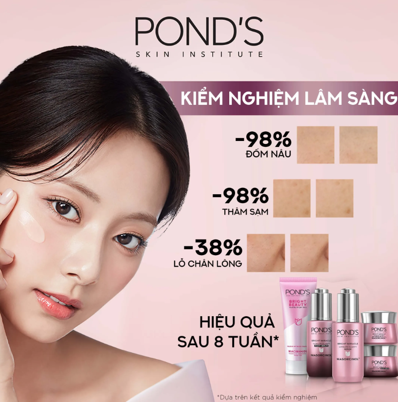 Combo Serum Dưỡng Sáng Mờ Thâm 3D Glow và Kem Dưỡng Ẩm Ngày Đêm Pond's Bright Beauty 30G &amp; 45G x2