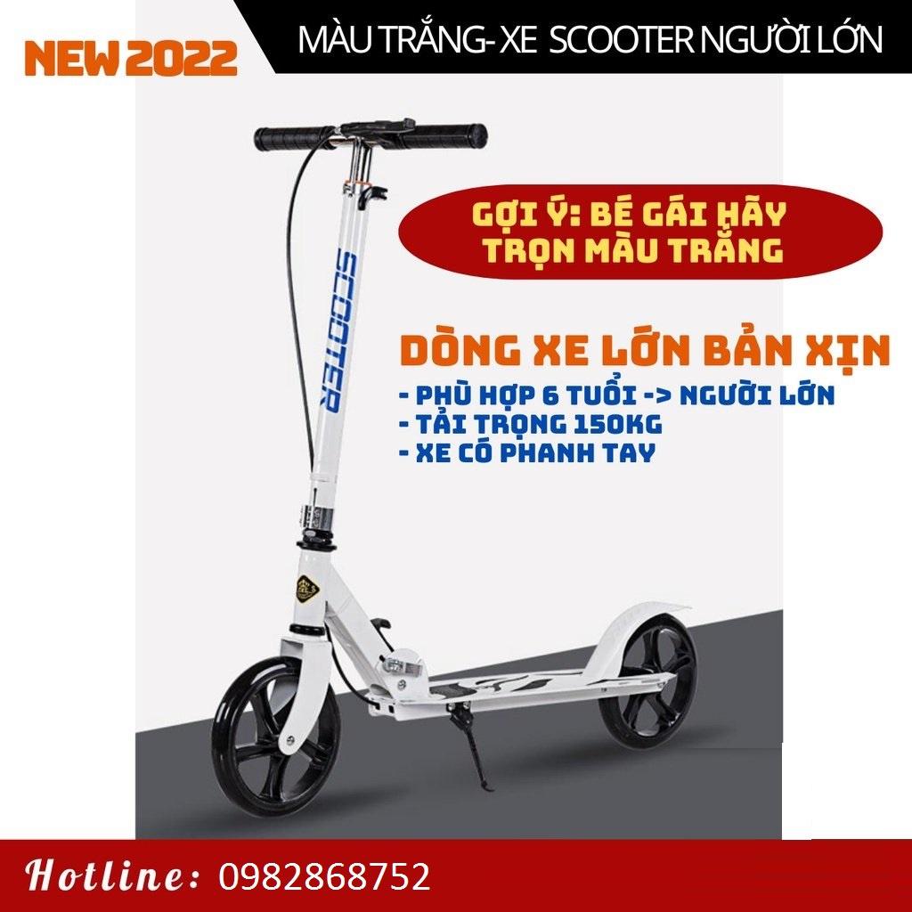 Xe Trượt Scooter cỡ lớn, có phanh tay an toàn, có chân chống chịu tải đến 150kg cho thiếu niên và người lớn