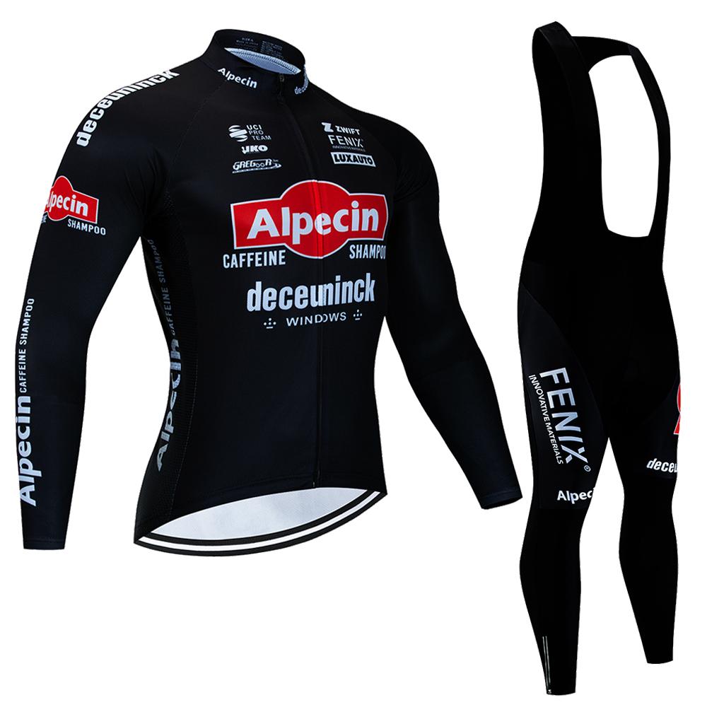 Alpecin Team Cycling Jersey Set 2023 Người đàn ông MTB đua xe đạp quần áo dài tay Ciclismo Ciclismo Đồng phục xe đạp đi xe đạp ngoài trời Color: 8 Size: XS