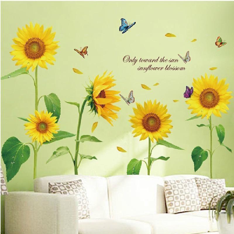 Decal dán tường hoa sen.