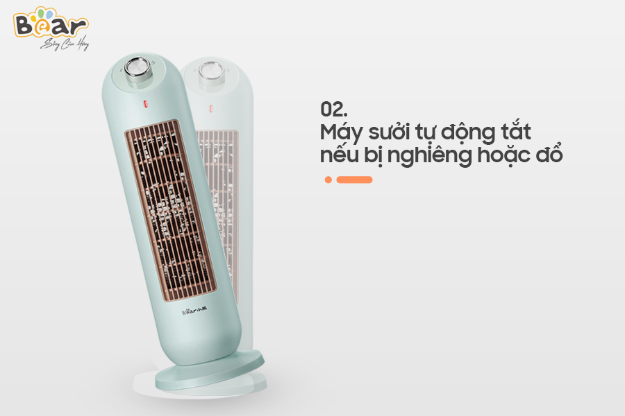 Máy Sưởi Ấm Gốm Bear DNQ-C20B1 Không Làm Khô Da Công Suất 2000W - Hàng Chính Hãng - Full Box