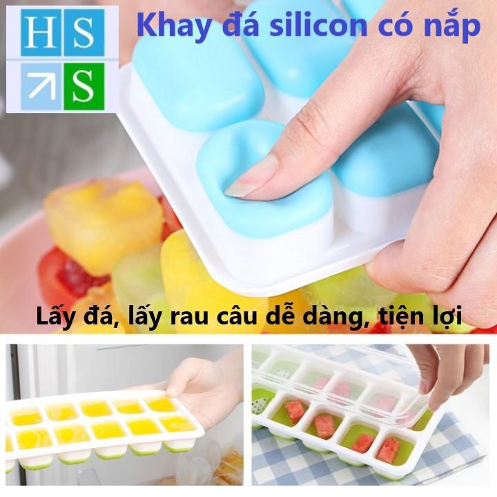 Khay Làm Đá Viên Cực Kì Dễ Lấy bằng silicon