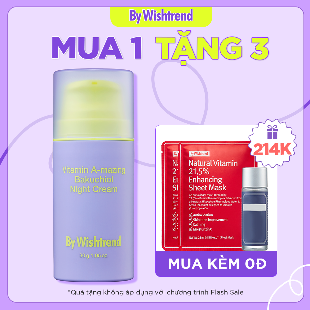 By Wishtrend Kem dưỡng da ban đêm Vitamin A-mazing Bakuchiol Night Cream 30g