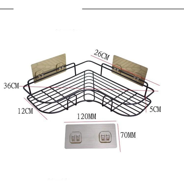 【Có hàng sẵn】Kệ để đồ dùng phòng tắm gắn góc tường hình tam giác Sắt