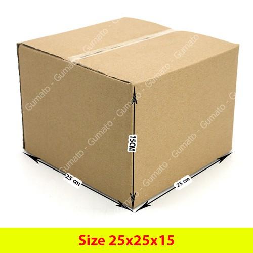 Hộp giấy, thùng carton size 25x25x15 giấy carton gói hàng Everest